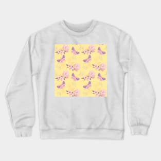 Butterfly Floral Pattern Crewneck Sweatshirt